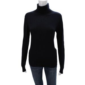 Not Available Womens Cashmere Turtleneck Sweater Blue Long Sleeve Size M